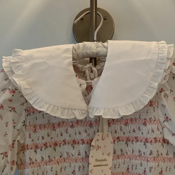 Dondolo + Gunner & Lux Lovely Rose Dress NWT 3 collars Size M - Picture 6 of 9